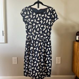 Boden navy dress with birds